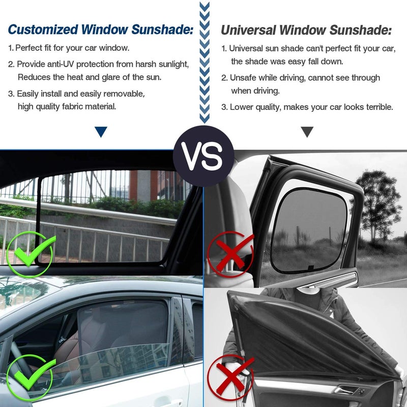 Mixsuper Custom Fit Window Shades for Subaru Forester 2019-2024 Folding Side Window Sunshade Sun Protection Glare and UV Visor Keep Your Vehicle Cool 6 PCS - Image 3
